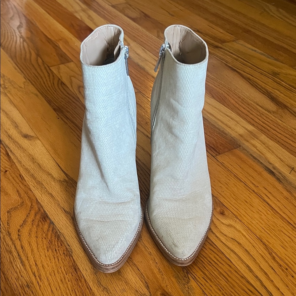 Marc Fisher Cream Ankle Booties
